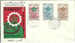 Envellope MAROC 1e Jour N° 103 A 105 Poste Aerienne Y & T - Marokko (1956-...)