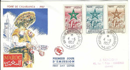 Envellope MAROC 1e Jour N° 103 A 105 Poste Aerienne Y & T - Morocco (1956-...)