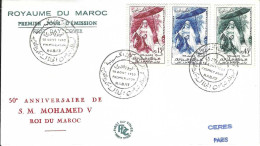 Envellope MAROC 1e Jour N° 390 A 392 Y & T - Marokko (1956-...)