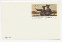 Postal Stationery USA 1981 Lewis And Clark - Corps Of Discovery Expedition - The Western - Exploradores