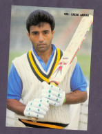 Saeed Anwer (Pakistani Cricketer) Vintage Pakistani  PostCard (Royal) (THIN PAPER) - Críquet