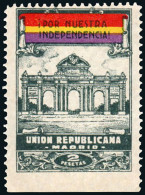 Madrid - Guerra Civil - Em. Local Republicano - Allepuz (*) 17 - "2 Pts. Por Nuestra Independencia - Unión..." - Nationalist Issues