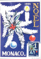 MONACO CARTE MAXIMUM 1986 NOEL - Cartoline Maximum