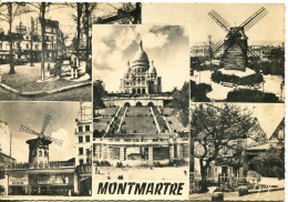 CPSM - PARIS - MONTMARTRE - CARTE MULTIVUE - Cartas Panorámicas