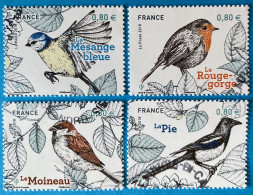 France 2018 : Nature De France, Faune, Oiseaux De Nos Jardins N° 5238 à 5241 Oblitérés - Usati