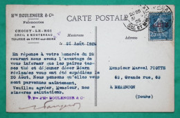 N°140 SEMEUSE SURCHARGE ALGERIE CARTE POSTALE PRIVEE FAÏENCERIE MONTEREAU SEINE ET MARNE POUR BESANCON 1925 FRANCE - 1906-38 Semeuse Con Cameo