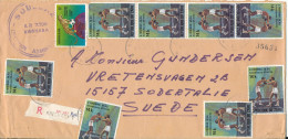 Congo Kinshasa Zaire Registered Cover Sent To Sweden 8-1-1975 With A Lot Of BOXING Stamps - Cartas & Documentos