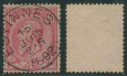 émission 1884 - N°46 Obl Simple Cercle "Estinnes".   // (AD) - 1884-1891 Leopold II