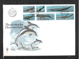 South West Africa 1980 Whales FDC No. S3 Hentiesbaai Dolphin Cancel - South West Africa (1923-1990)