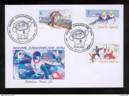 Label Transnistria 2022 Winter Olympic Games In Beijing FDC First Type - Fantasie Vignetten
