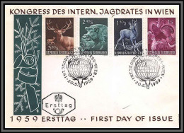 11367 Mi 1062-1065 Kongreß Des Internationalen Jagdrates 1959 Lettre Cover Autriche Austria Osterreich  - FDC