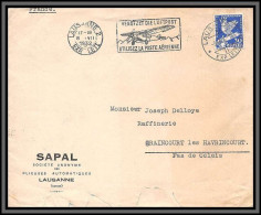 11315 Entete Sapal Plieuses N°257 Desarmement Luftpost Lausanne Graincourt-lès-Havrincourt 1932 Lettre Cover Suisse - Lettres & Documents