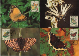 San Marino 1993 WWF W. W. F. Maximum Cards X4 Set Butterfly Butterflies Insects Fauna - Tarjetas – Máxima