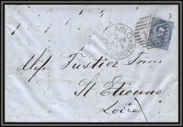 10826 LAC N°36 25C Bleu Milano 1888 St Etienne Francelettre Cover Italie Italia Italy Lettre Cover Umberto I  - Marcophilie