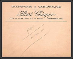 10707 Entete Commerciale Transports & Cammionage Chiappe Bordeaux Enveloppe Neuve France  - 1900 – 1949