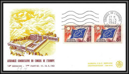 10689 N°17 Conseil De L'europe Drapeu Flad 1962 Fdc Enveloppe Premier Jour Lettre Cover France  - 1960-1969