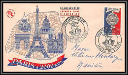 10641 N°906 Bimillénaire De Paris Sceau Médaille Cluny 1951 Cote 40 Fdc Enveloppe Premier Jour Lettre Cover France  - 1950-1959