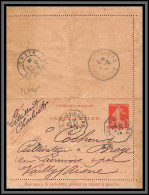 10436 10c Semeuse Camée Date 325 31/5/1914 Convoyeur Laon à Soissons Carte Lettre Entier Postal Stationery France  - Kartenbriefe
