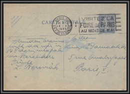 10439 40c Semeuse Camée Bleu Date 942 Visitez La Foire De Paris 1930 Carte Postale Entier Postal Stationery France  - Standard Postcards & Stamped On Demand (before 1995)
