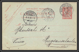 10420 10c Mouchon Retouché Date 330 Nice Gare 7/10/1903 Kalchofen Suisse Carte Postale Entier Postal Stationery France  - Standard Postcards & Stamped On Demand (before 1995)