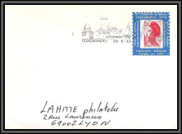 10359 Porte Timbre Concarneau 1986 Pour Lahitte Lyon Lettre Cover France  - Covers & Documents