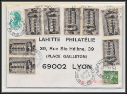 10351 N°611 Chenonceaux X8 Bel Affranchissement Lahitte Philatelie Lyon 18/1/1991 Lettre Cover France  - Storia Postale