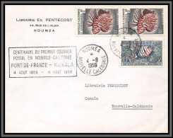 10290 Centenaire Du 1er Courrier Postal Port De France Kanala 4/8/1959 Lettre Cover Nouvelle Caledonie Aviation  - Lettres & Documents