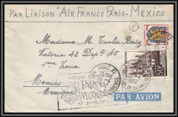 10233 Par Avion 1ère Liaison Air France Paris Mexico 27/4/1952 Lettre Cover France Aviation  - First Flight Covers