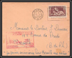 10137 N°356 1ère Liaison Postale Aerienne Paris Nice 16/11/1938 Pour Marseille Lettre Cover France Aviation  - Premiers Vols