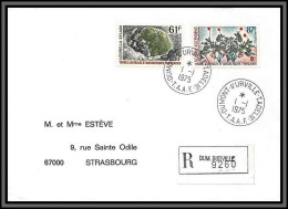 10101 N°52/53 FLORE Dumont D'urville 1/1/1975 Recommandé Lettre Cover Terres Australes Taaf  - Storia Postale