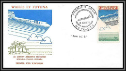 10086 1ère Liaison Aérienne Régulière Par Dc-8 Noumea Wallis Noumea 13/8/1975 Lettre Cover Wallis Et Futuna Colonies  - FDC