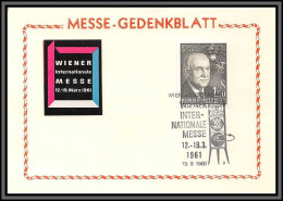 11807 N°916 Scharf 19/3/1961 FDC Carte Postcard Messe Gedenkblatt Autriche Osterreich Austria  - FDC