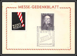 11792 N°831 Von Rokitansky Medecin 20/3/1954 Fdc Carte Postcard Messe Gedenkblatt Autriche Osterreich Austria  - FDC