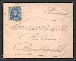 11635 N°218 Alphonse 13 Pour Bordeaux 1910 Lettre Cover Espagne Espana Spain  - Covers & Documents