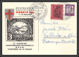 11489 Kobria 1961 Koblenz Entier Stationery Carte Postale Postcard Allemagne Bund Rfa  - Covers & Documents