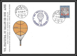 11446 Vol Inaugural Du Ballon HB BOH AJOIE 1966 FDC Lettre Cover Suisse Helvetia  - FDC