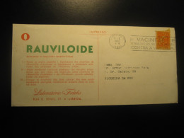 LISBOA 1956 To Figueira Da Foz Rauviloide Fidelis Pharmacy Smallpox Vaccine Health Cancel Card PORTUGAL - Cartas & Documentos