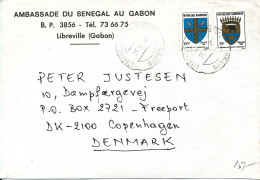 Togo Cover Sent To Denmark 26-11-1992 - Gabon