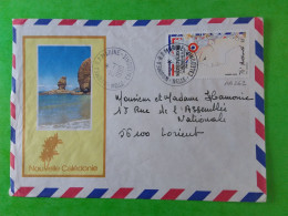 PA 262 SEUL SUR LETTRE PAR  AVION NOUVELLE CALEDONIE  OBLITÉRATION NOUMEA R.P. MARINE - Collections, Lots & Séries