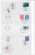 Suisse FDC 1966 - 4 Enveloppes - FDC