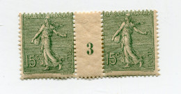 FRANCE N°130 ** EN PAIRE AVEC MILLESIME 3 ( 1903 ) - Millesimi