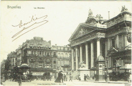 Bruxelles. La Bourse. Tram Hippomobile. - Avenues, Boulevards