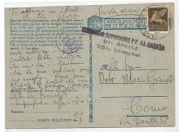 Cartolina Postale Franchigia FFAA X Via Aerea (extra C.50) Da Comando Sup.FFAA Grecia 20ott1942 PM23 X Como - Correo Militar (PM)