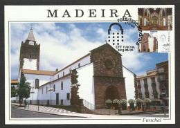 Portugal Carte Maximum Cathédrale Funchal Madère Eglise 2013 Cathedral Maxicard Church Funchal Madeira - Kirchen U. Kathedralen