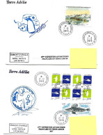 PO - 58 - 4 Plis Terre Adélie Avec Cachets Illustrés - Lettres & Documents