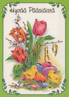 PASQUA POLLO UOVO Vintage Cartolina CPSM #PBO735.IT - Easter