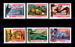 RUSSIA 1981 SC # 4908 - 13 10th FIVE - YEAR PLAN PROQECTS MNH  Railway - Train, Atomic Energy - Unused Stamps