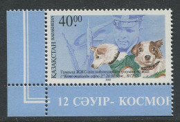Kazakhstan:Unused Stamp Dog Laika And Belka And Cosmonaut Juri Gagrin, 2000, MNH, Corner - Kazajstán