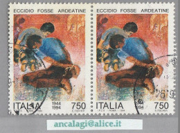 USATI ITALIA 1994 - Ref.0696A "AVVENIMENTI STORICI DELLA 2^ GUERRA" 1 Val. In Coppia - - 1991-00: Gebraucht