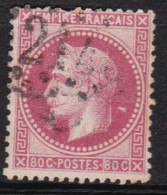 Un Timbre N° 32    Napoléon III   Lauré   Oblitéré   80 C Rose - 1863-1870 Napoléon III Lauré